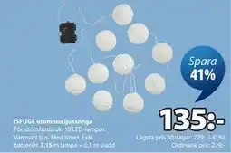 JYSK ISFUGL utomhus ljusslinga erbjuda