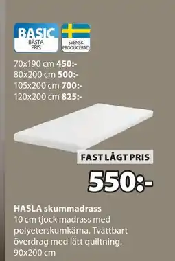 JYSK HASLA skummadrass erbjuda