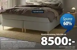 JYSK LYGNA kontinentalsäng grå-23 + TOSEN bäddmadrass erbjuda