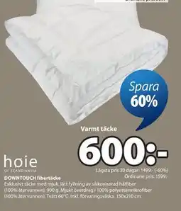 JYSK DOWNTOUCH fibertäcke erbjuda