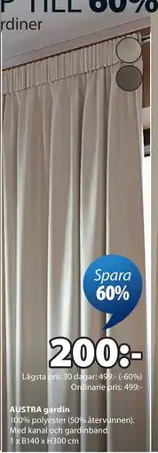 JYSK AUSTRA gardin erbjuda