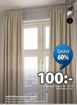 JYSK AMUNGEN ljusdämpande gardin erbjuda