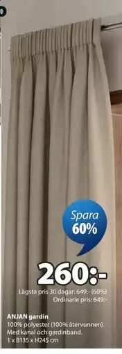 JYSK ANJAN gardin erbjuda