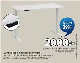 JYSK SVANEKE höj- och sänkbart skrivbord erbjuda