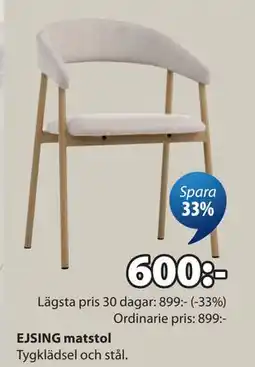 JYSK EJSING matstol erbjuda