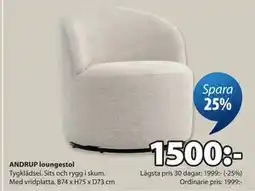 JYSK ANDRUP loungestol erbjuda