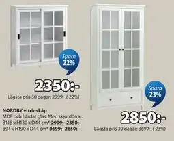 JYSK NORDBY vitrinskåp erbjuda