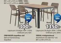 JYSK ORKANGER stapelbar stol erbjuda