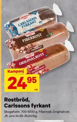 City Gross Rostbröd, Carlssons fyrkant erbjuda