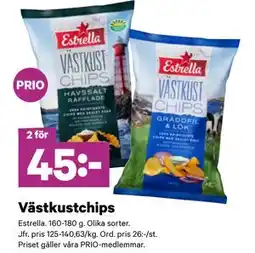 City Gross Västkustchips, Pris i appen erbjuda
