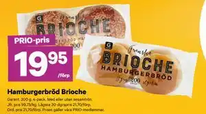 City Gross Hamburgerbröd Brioche, Pris i appen erbjuda
