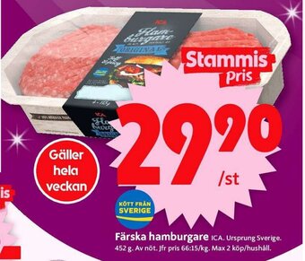 Färska hamburgare