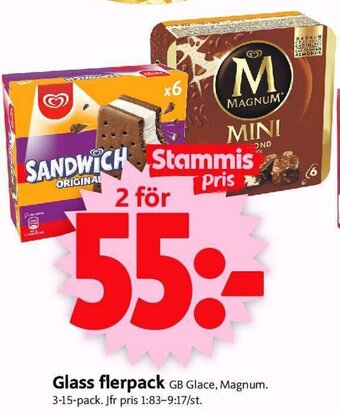ICA Supermarket Glass flerpack GB Glace, Magnum erbjuda