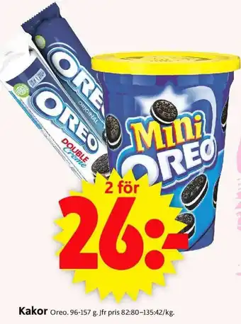 ICA Supermarket Oreo Kakor 96-157g erbjuda