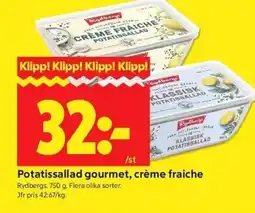 ICA Kvantum Rydbergs Potatissallad gourmet, crème fraiche erbjuda