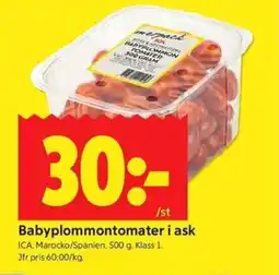 ICA Kvantum ICA Babyplommontomater i ask erbjuda