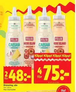 ICA Kvantum Felix Dressing, sås erbjuda