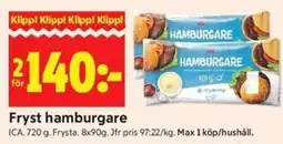 ICA Kvantum ICA Fryst hamburgare erbjuda