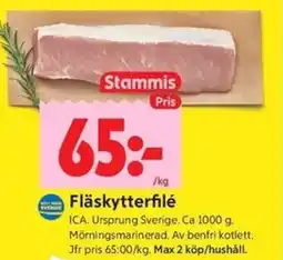 ICA Kvantum Fläskytterfilé erbjuda