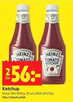 ICA Kvantum Heinz Ketchup erbjuda