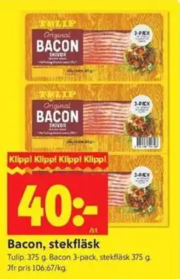 ICA Kvantum Tulip Bacon, stekfläsk erbjuda