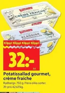 ICA Kvantum Rydbergs Potatissallad gourmet, crème fraiche erbjuda
