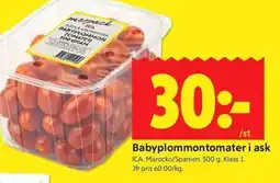 ICA Kvantum ICA Babyplommontomater i ask erbjuda