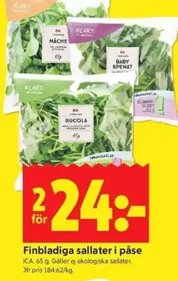 ICA Kvantum ICA Finbladiga sallater i påse erbjuda