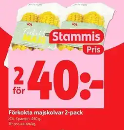 ICA Kvantum ICA Förkokta majskolvar 2-pack erbjuda