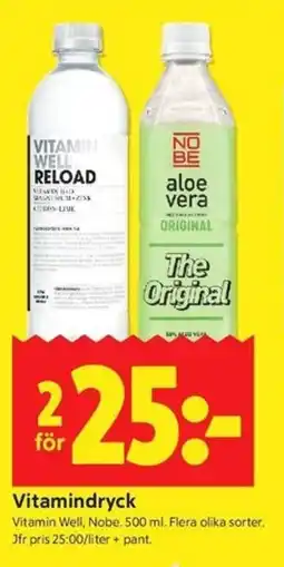 ICA Kvantum Vitamin Well, Nobe Vitamindryck erbjuda