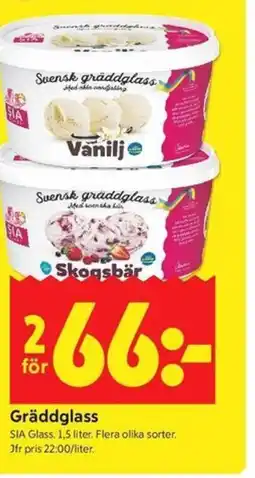 ICA Kvantum SIA Gräddglass erbjuda