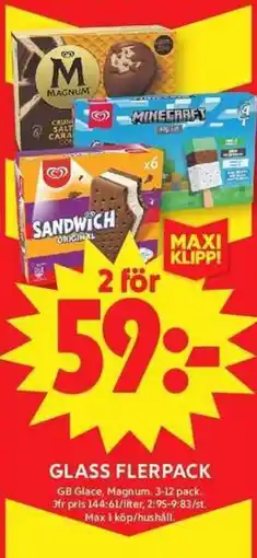 ICA Maxi GB GLACE Glass flerpack erbjuda
