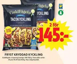 ICA Maxi GULDFÅGELN Fryst kryddad kyckling erbjuda