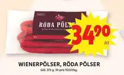 ICA Maxi GÖL Wienerpölser, röda pölser erbjuda