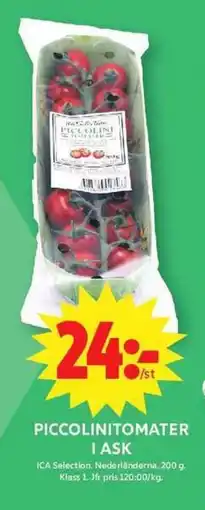ICA Maxi ICA Piccolinitomater i ask erbjuda