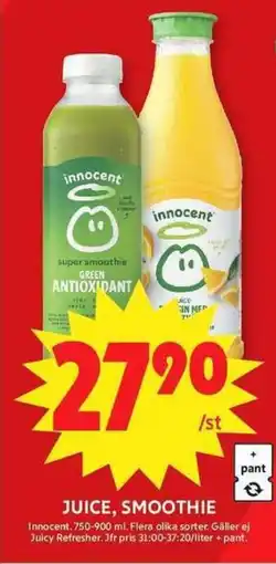 ICA Maxi INNOCENT Juice, smoothie erbjuda