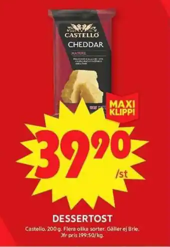ICA Maxi CASTELLO Dessertost erbjuda