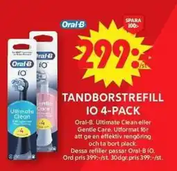 ICA Maxi ORAL-B Tandborstrefill io 4-pack erbjuda