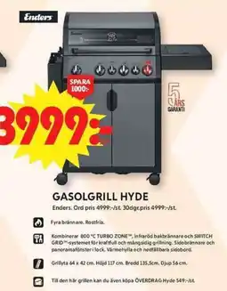 ICA Maxi ENDERS Gasolgrill hyde erbjuda