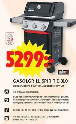 ICA Maxi WEBER Gasolgrill spirit E-310 erbjuda