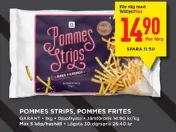 Willys GARANT Pommes strips, pommes frites erbjuda