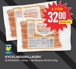 Willys ELDORADO Kycklinggrillkorv erbjuda