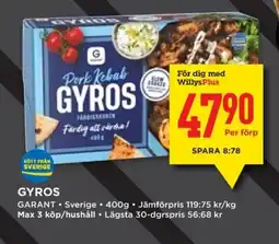 Willys GARANT Gyros erbjuda