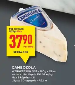 Willys WERNERSSON OST Cambozola erbjuda