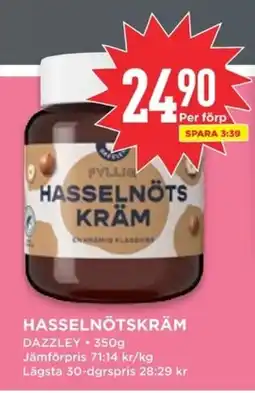 Willys DAZZLEY Hasselnötskräm erbjuda