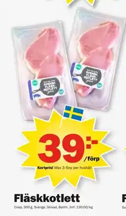 Pekås Fläskkotlett, Medlemspris erbjuda