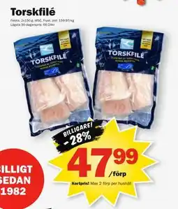 Pekås Torskfilé, Medlemspris erbjuda