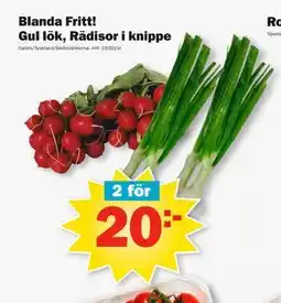 Pekås Blanda Fritt! Gul lök, Rädisor i knippe erbjuda