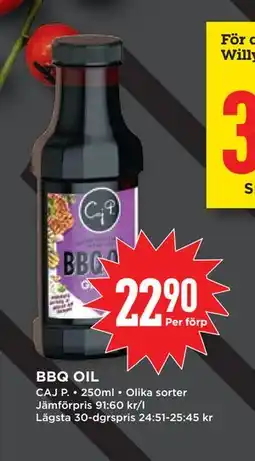 Willys BBQ OIL erbjuda