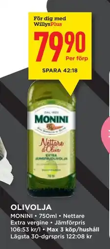 Willys OLIVOLJA, Medlemspris erbjuda